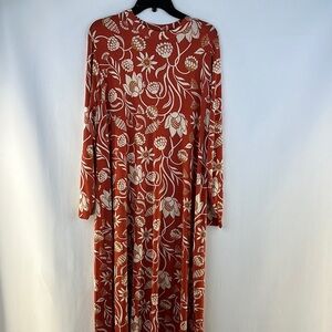 Gudrun Sjoden Long Sleeve Floral Stretch Midi Dress